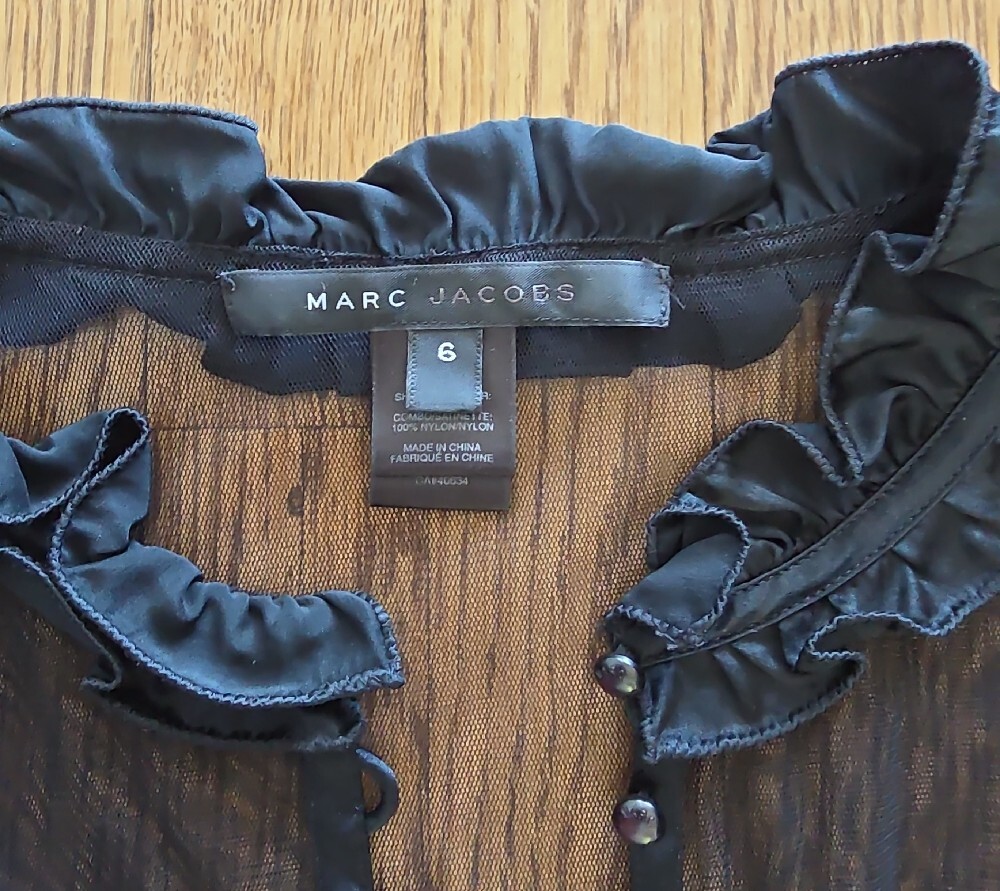Silk Marc Jacobs Satin & Sheer Dress - Picture 7 of 16